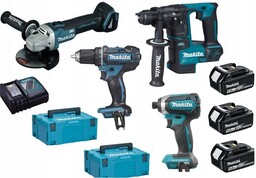 Makita Zestaw 18V Szlifierka, Młotek, Wkrętarka
