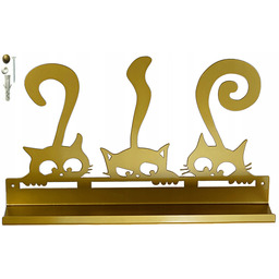 Półka ścienna 10x57x34 cm Złota wisząca Dekoracyjna metalowa