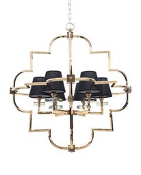 LAMPA WISZĄCA ŻYRANDOL NOWOCZESNY CZARNO-ZŁOTY BALTIMORE W6 LUMINA