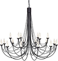 Elstead Lighting Żyrandol Carisbrooke CB18 BLK czarna oprawa