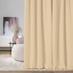 Zasłona zaciemniająca na taśmie marszczącej jasny beż 140