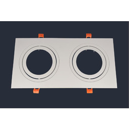 Oprawa aluminiowa AR111 kwadratowa ruchoma podwójna, biały mat