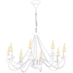 Lumes Biały klasyczny żyrandol świecznik regulowany - A756