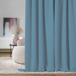 Zasłona zaciemniająca na taśmie marszczącej niebieski 140 x