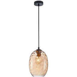 Lampa wisząca szklana bursztynowa owalna PND-3031-1-BRO-AMB z serii