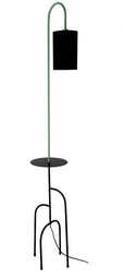 Candellux Lampa podłogowa z abażurem Ravello półka czarna