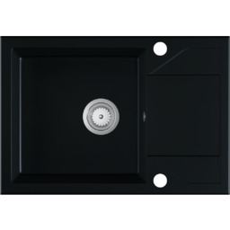 Zlewozmywak granitowy ADRIA czarny mat (z ociekaczem)