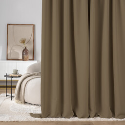 Zasłona zaciemniająca na taśmie marszczącej szaro-brązowy 140 x