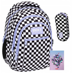 Backup 3w1 Plecak Młodzieżowy Piórnik W Kratkę Szachownica