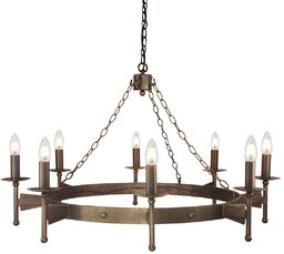 Elstead Lighting Żyrandol Cromwell CW8 brązowa oprawa