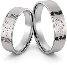 Obrączki srebrne z inicjałami - wzór Ag-462