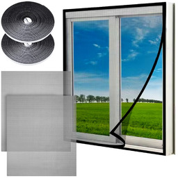 Moskitiera na okno czarna 150x130 cm 2 szt.