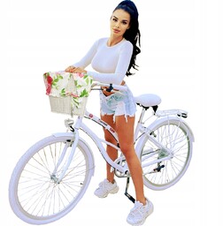 Biały Aluminiowy Lekki Rower Beach Cruiser Damski 28