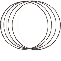 Vaessen Creative Zestaw metalowych pierścieni, czarny, 4 sztuki,