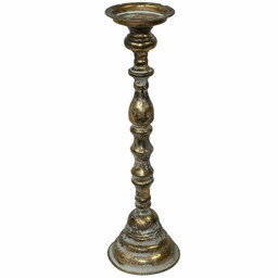 Świecznik metalowy złoto szary 46cm 97135