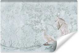 Muralo Fototapeta PAWIE Ptaki Abstrakcyjne Drzewa 208x146cm