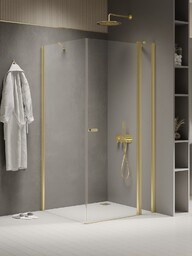 Złota kabina prysznicowa prostokątna 90x100 K-1854 New Soleo