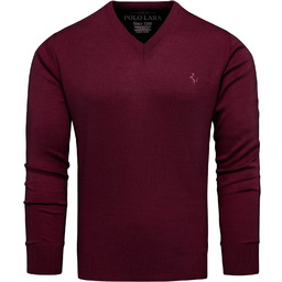 Sweter męski w serek bordowy Recea