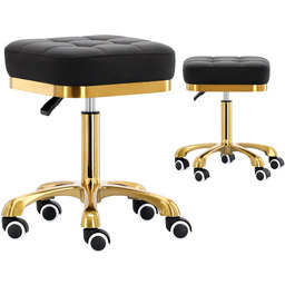 Taboret kosmetyczny kwadratowy fryzjerski hoker stołek czarny