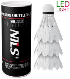 Lotki do badmintona NBL6223 Led NILS 3szt piórowe