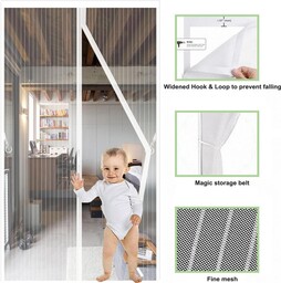 Moskitiera Zasłona Kurtyna Na Magnes Biała 85x220cm Mocne