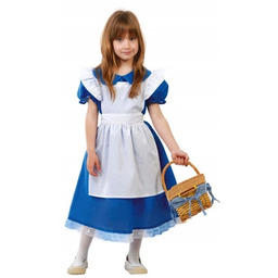 Kostium dziecięcy Alicja niebieska sukienka z fartuszkiem 97-114cm