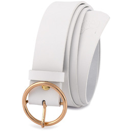 Pasek skórzany BELTIMORE r.105-120 cm B87 biały