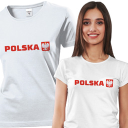 Koszulka damska Polska Godło Orzeł Biały Dla Kibica
