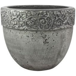 Donica okrągła z lekkiego cementu grafit 45 cm