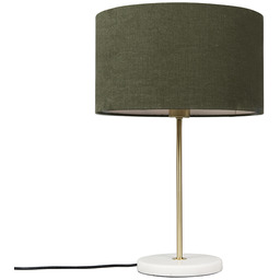 Lampa stołowa mosiądz z zielonym abażurem 35 cm