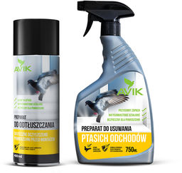 Czyszczenie ptasich odchodów. Spray do usuwania i odtłuszczacz