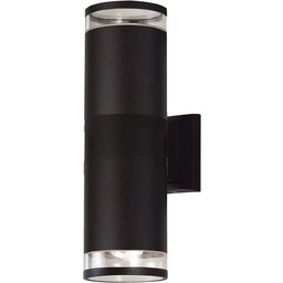 Lumes Czarna lampa ścienna tuba na taras -