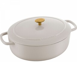 Ballarini Garnek żeliwny Owalny 6.5l Kość Słoniowa Bellamonte