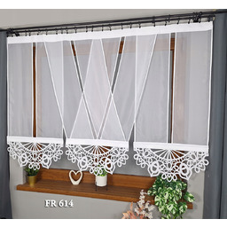 Gotowe firanki panele z ażurem zestaw 3 sztuk