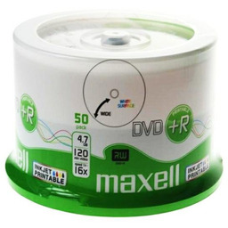 Płyty DVD+R 4,7GB 16X MAXELL PRINTABLE cake 50