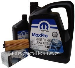 Olej MOPAR MaxPro 5W30 oraz oryginalny filtr Lancia