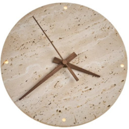 Travertino kinkiet 30 cm LED 8W zegar kamienny