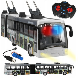 Autobus Miejski Duży Przegubowy Trolejbus Zdalnie Sterowany RC