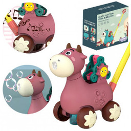 Pchacz Krówka do Pchania z Dźwiękiem Bańkami Mydlanymi