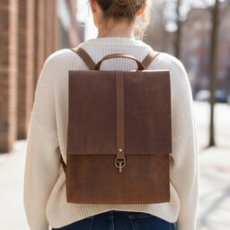 Pakamera Belveder Plecak do Pracy Biura Damski Skórzany