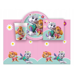 Zestaw kubeczki + talerzyki + serwetki + obrus