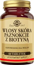 Solgar Włosy Skóra Paznokcie z biotyną, 60 tabletek