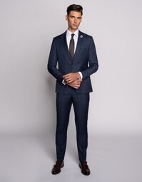 Marynarka do zestawu cave granatowa w kratę slim