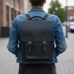 Pakamera Belveder Minimalistyczny Prostokątny Tornister Plecak Skórzany Damski