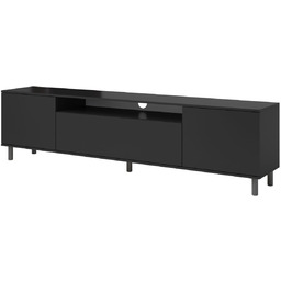 Czarna szafka RTV Logan 200 na wysokich, metalowych