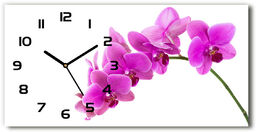 Zegar ścienny szklany Różowa orchidea