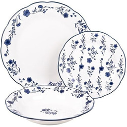 18-częściowy zestaw obiadowy z nieregularnej emaliowanej porcelany