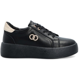 Skórzane sneakersy damskie - FILIPPO DP6721/25 CZARNE