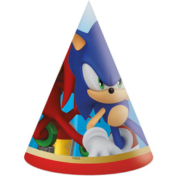 Czapeczki urodzinowe Sonic - 6 szt.