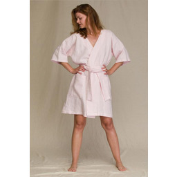 Szlafrok damski z tkaniny lnianej LGD 106